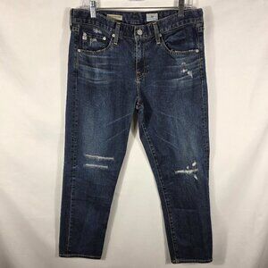AG Adriano GoldSchmied The Ex Boyfriend Slouchy Slim Jeans Size 30R Dark Wash